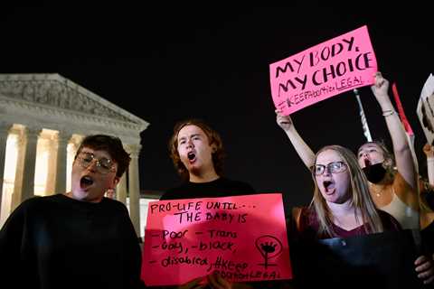 Demonstrators flock to the Supreme Court after leak of draft decision.