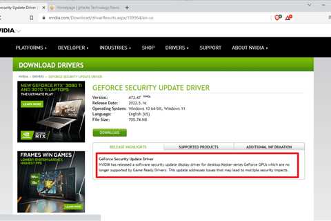 Nvidia releases security updates for GPUs that are no longer supported