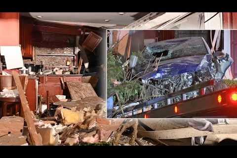 Car slams into Long Island condo, driver tries to flee | ABC7NY