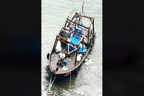 Old Man Makes A Chilling Discovery Inside This Abandoned Boat #shorts