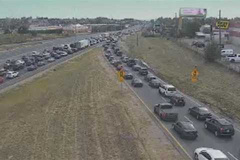 Northbound lanes of I-25 closed after person fatally struck on highway