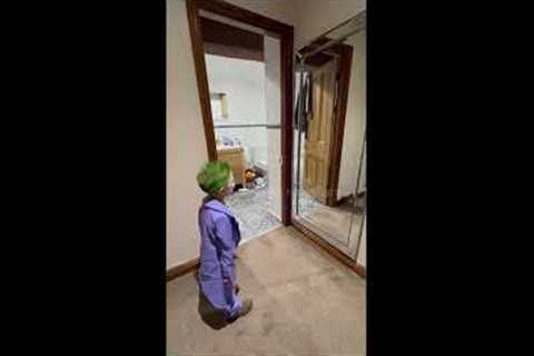 Kid freaks out upon seeing himself in his favorite Joker look!