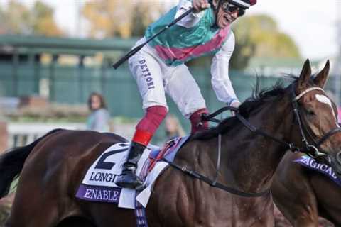 Jockey Frankie Dettori arrives at Santa Anita for new meeting