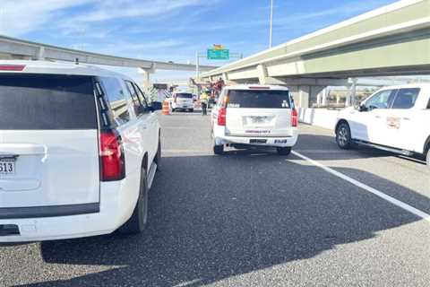 Tomball highway workers injured by loose tire