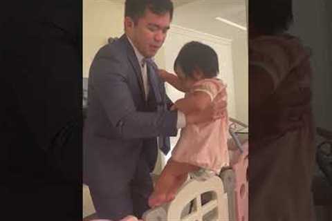 Baby refuses to let dad go to work