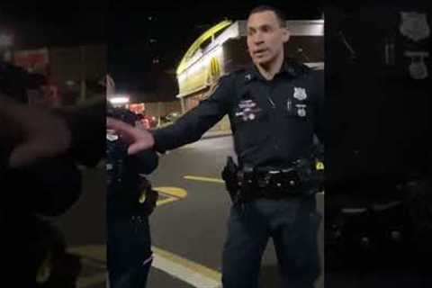 Two friends tease and annoy police officers