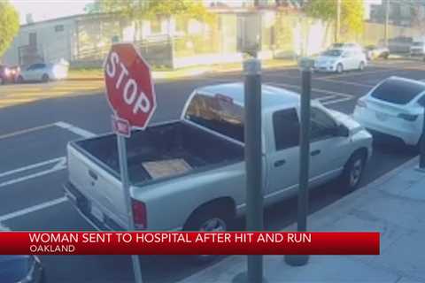 VIDEO: Woman struck by pickup truck in Oakland hit-and-run, sent to hospital