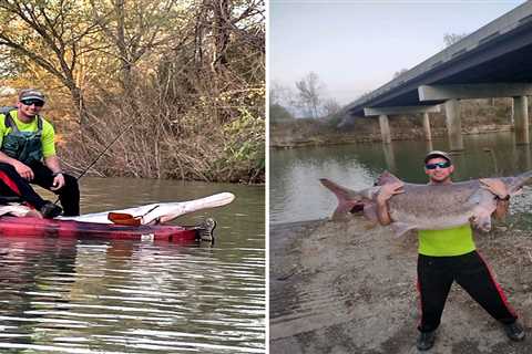 Arkansas Fisherman Lands 102-Pound Paddlefish from a Kayak