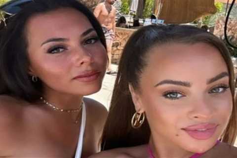 Paige Thorne strips to white bikini as she parties with Love Island co-star Danica Taylor in..