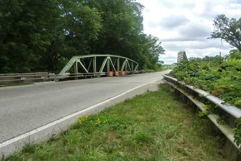 Hole in roadway over bridge blocks route out of Bloomington