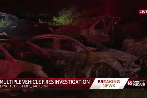 Several cars burn at car lot in Jackson