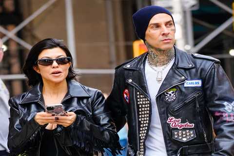 Kourtney Kardashian Spotted Walking out of Hospital Still Pregnant With Husband Travis Barker..