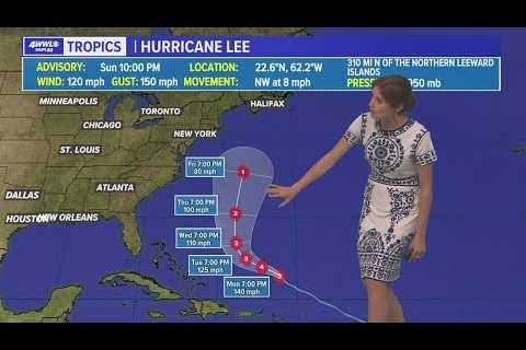 Sunday night Tropical Update: Hurricane Lee back to Category 3, slowing down in Atlantic