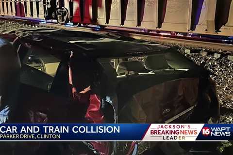 2 injured when train hits car in Clinton