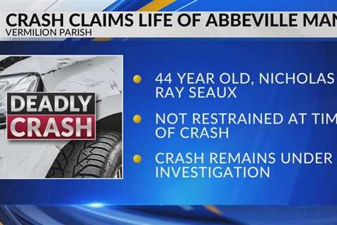 Abbeville man dies in Vermilion Parish single-vehicle crash