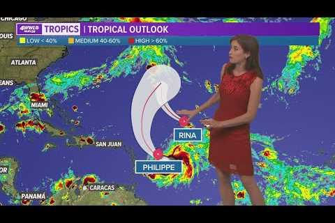 Saturday evening tropical update: Phillippe and Rina no threats for the next week