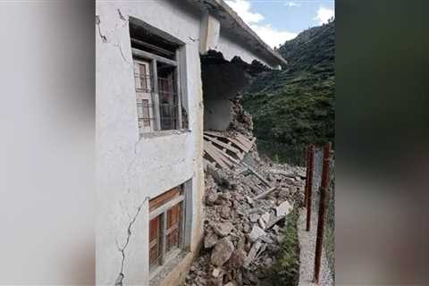 Devastation, Cracks In Buildings In Nepal After 6.2 Earthquake