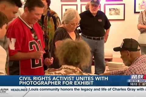 Civil Rights Activist James Meredith visits photography exhibit documenting his life