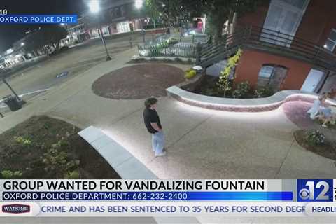 Oxford police search for two in fountain vandalism