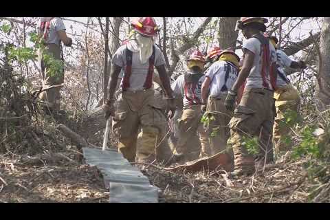 Help arrives to fight fire near New Orleans East