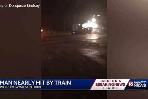 Man Nearly Hit By Train