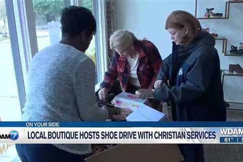 Boutique partners with Christian Services on shoe drive