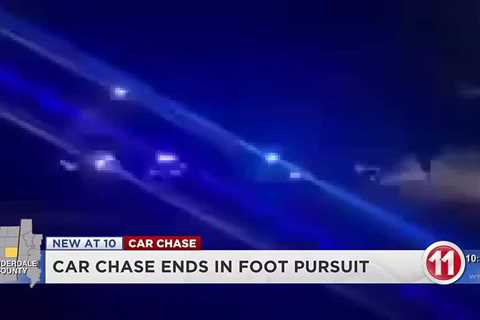 Car chase ends in foot pursuit