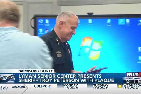 Lyman Senior Center presents Sheriff Troy Peterson with plaque