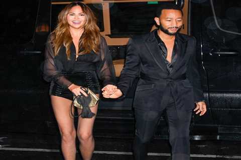 Chrissy Teigen can't stop wearing the 'no pants' trend in New York City during the winter