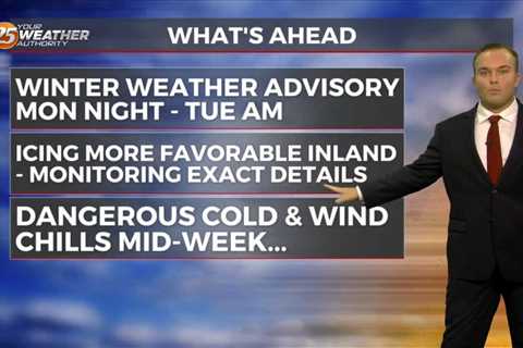 1/14 – Jeff's “DANGEROUS COLD Arriving/Winter Weather Advisory” Sunday Night Forecast