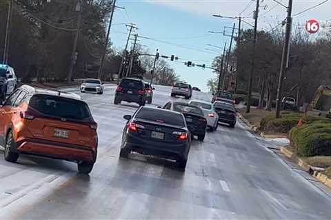 Icy roads make morning commute treacherous