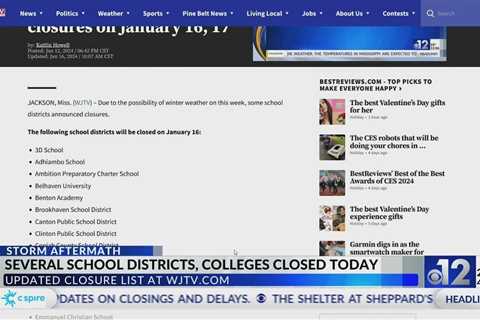 Mississippi school closures on January 16, 17