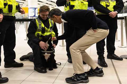 Rishi Sunak Meets Airport Sniffer Dog After Record Drug Seizures at UK Border