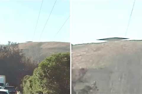 This Man Stopped Traffic After He Noticed Something Big Suddenly Land On Top Of This Mountain