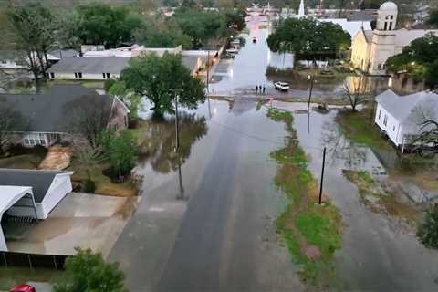 RAW VIDEO: Drone Footage of Louisiana Flooding