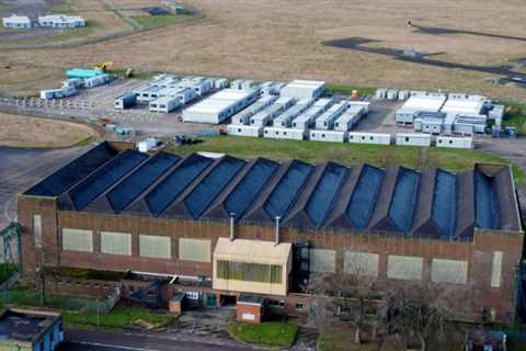 Aerial Photos Show Cabins for Asylum Seekers Erected at Former RAF Base