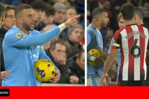 Lip reader reveals what Kyle Walker claims Neal Maupay said to him in heated bust-up