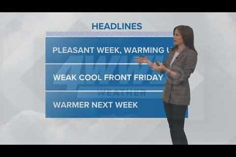 Pleasant weather this week, slowly warming up