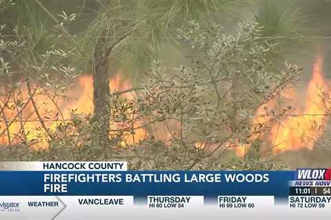 419 acres burned as firefighters continue battling large woods fire in Hancock County