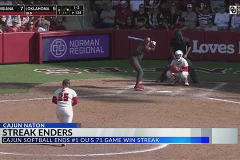 Cajun softball ends Oklahoma’s NCAA record win streak