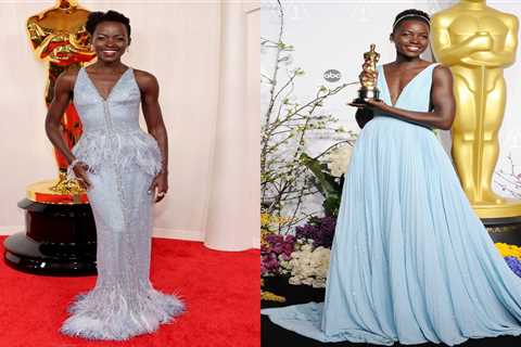 Lupita Nyong'o's icy blue dress at the 2024 Academy Awards was a nod to the gown she wore when she..