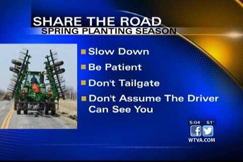 Use caution when approaching tractors on roadways