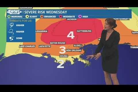 New Orleans Weather: Heightened ‘moderate’ risk of severe weather outlined for Wednesday