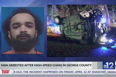 Lucedale man arrested after chase ends in crash involving MHP car