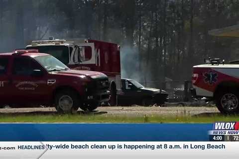 Hwy 49 lanes reopen following large fire at business; heavy smoke still present