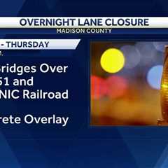 Overnight lane closure in Madison County
