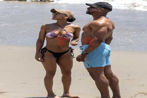 Jonathan Majors & Meagan Good Enjoy A Beach Day