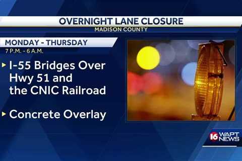 Overnight lane closure in Madison County