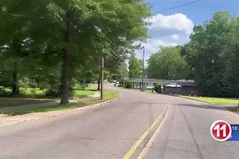 American Flags line Poplar Springs Drive in honor of Memorial Day