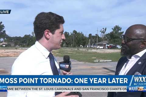 WXXV’s Grant Chighizola is LIVE with Pastor Kevin Henry on the anniversary of Moss Point tornado